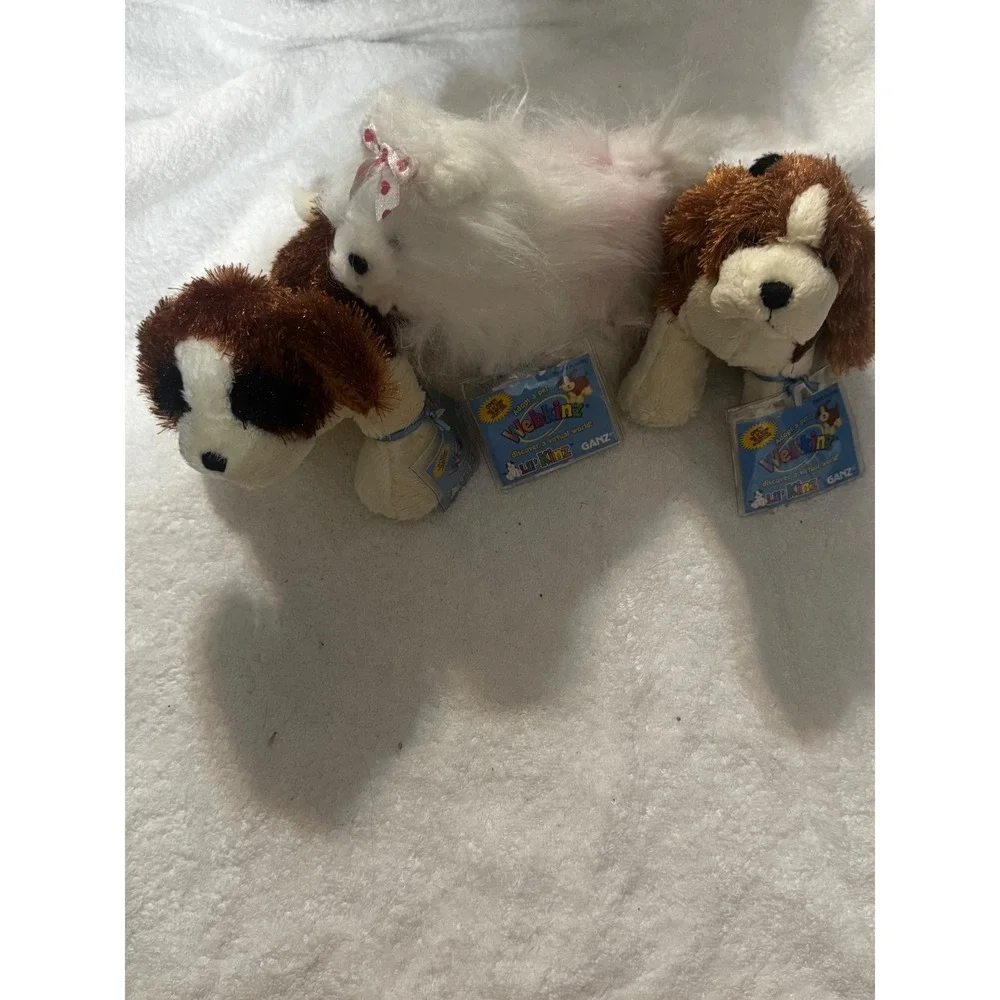 Ganz Webkinz Lil Kinz‎ Dog Lot St Bernard Basset Hound Yorkie NWT HS012 HS013